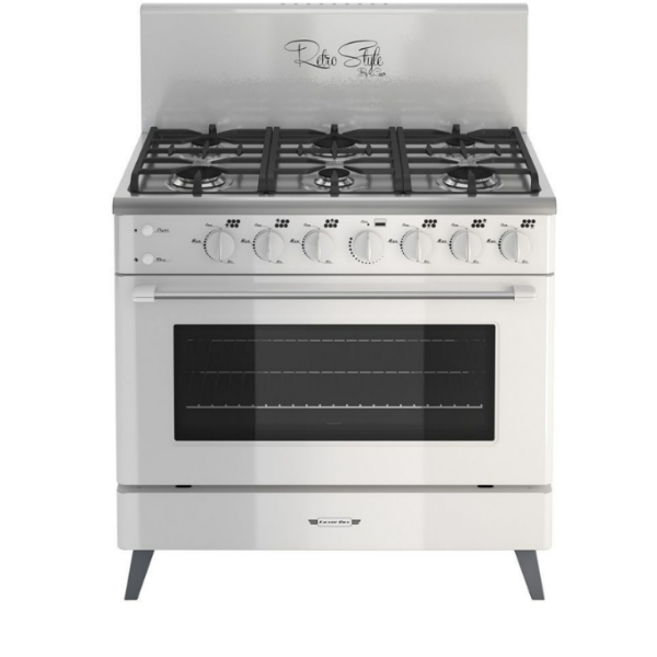 Cocina Retro Style Luxor Gas 90 cm 6 Hornallas Turquesa 