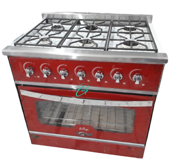 Cocina Industrial Fornax 86 Cm Versatil Roja Vitrificado