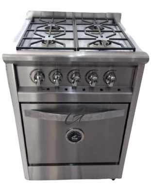 Cocina Fornax Versatil Eco 4h 60 Cm Puerta Acero