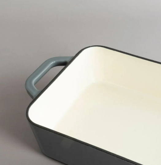 Fuente Gris Esmaltada C/asas 30x22cm Hierro Volf