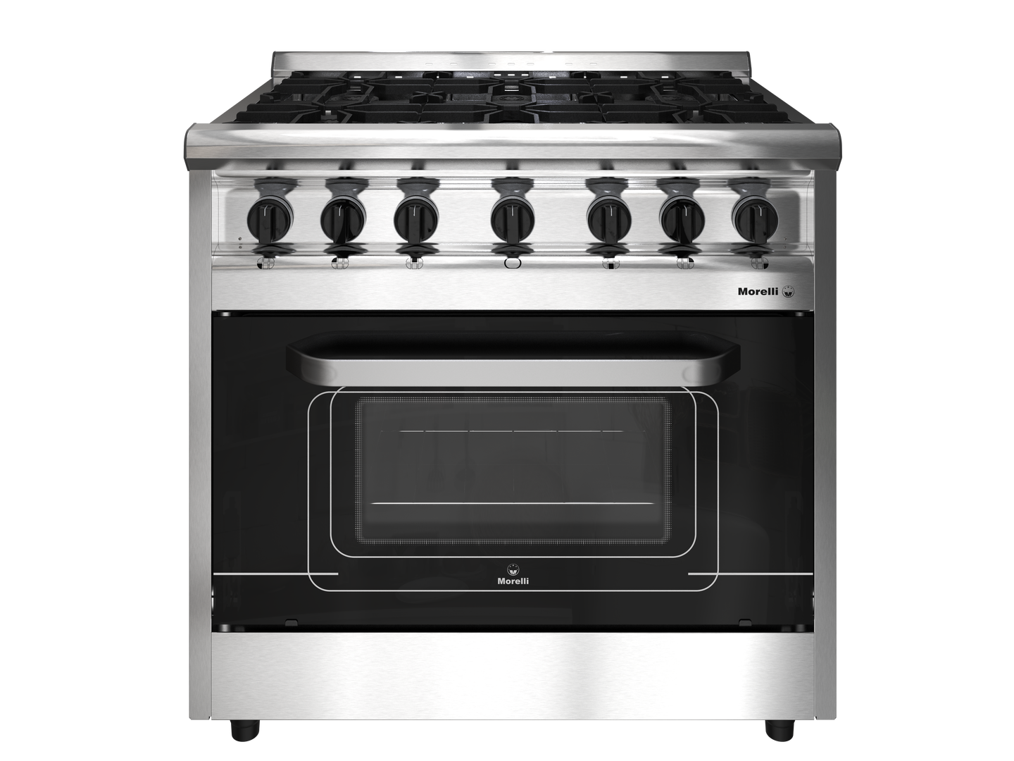 Cocina Industrial Morelli Country 900 - P/visor 6 Hornallas Acero Inoxidable