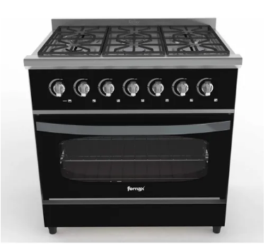 Cocina Industrial Fornax 86 Cm Versatil Negra Vitrificado